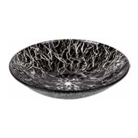 bowl | plate NUIT D'ORAGE | glass | black with decor | 1100 ml Ø 245 mm product photo