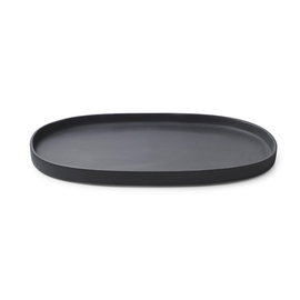 serving platter | plate Caractère | porcelain | black | oval 355 mm x 218 mm H 25 mm product photo