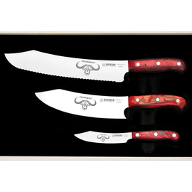 knife set PREMIUMCUT Set No. III Red Diamond bread knife | chef's knife | office knife | blade length 25 cm | 20 cm | 10 cm product photo