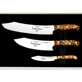 knife set PREMIUMCUT Set No. III Spicy Orange bread knife | chef's knife | office knife | blade length 25 cm | 20 cm | 10 cm product photo