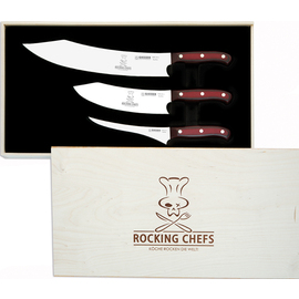 knife set PREMIUMCUT Rocking Chef meat knife | chef's knife | filleting knife | blade length 30 cm | 20 cm | 17 cm product photo