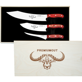 knife set PREMIUMCUT Red Diamond meat knife | chef's knife | filleting knife | blade length 30 cm | 20 cm | 17 cm product photo