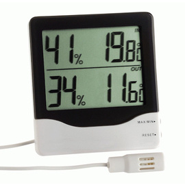 thermo hygrometer with external sensor | -10°C to +60°C | 1	0 - 99%rf product photo