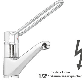 basin mixer zena | longer ringhebel | for unpressurized storage product photo