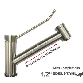 Spültischbatterie exis | pull-out shower head outreach 210 mm product photo