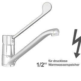 Spültischbatterie juna | for unpressurized storage | long lever | chromium coloured outreach 230 mm product photo
