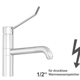 Spültischbatterie zaya | for non-pressurized hot water storage tanks | lever bent on a pillar outreach 300 mm product photo