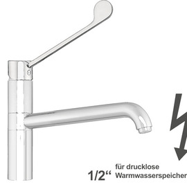Spültischbatterie taya | for non-pressurized hot water storage tanks | long lever on a pillar outreach 400 mm product photo
