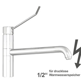 Spültischbatterie zaya | for non-pressurized hot water storage tanks | lever bent on a pillar outreach 400 mm product photo
