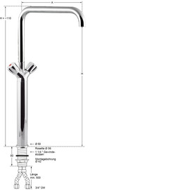 Column battery profi 3/4" H 670 mm outreach 350 mm product photo  S