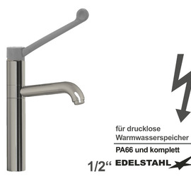 Spültischbatterie elyk | for non-pressurized hot water storage tanks on a pillar outreach 250 mm product photo