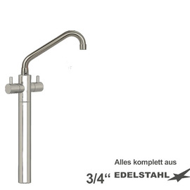 Column battery ximac 3/4" stainless steel | two-handle mixer tap outreach 250 mm product photo