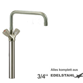Column battery ximax 3/4" stainless steel | two-handle mixer tap outreach 300 mm product photo