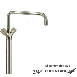 Column battery CLASSIC 3/4" C-spout straight | two-handle mixer tap outreach 350 mm product photo