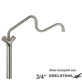 Column battery CLASSIC 3/4" | Articulated swivel spout | two-handle mixer tap product photo