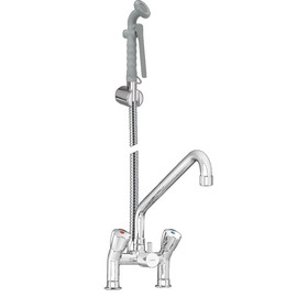 multi-purpose cleaning kit varia two-handle mixer tap two-hole standing fitting shower gray product photo