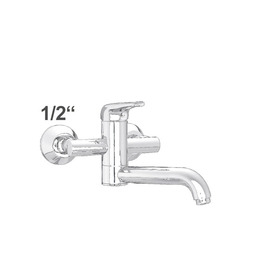 Wall mounted battery taya 1/2" outreach 250 mm swivel spout below product photo