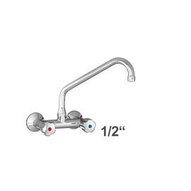 Wall mounted battery GASTRO 1/2" outreach 250 mm C-spout angled product photo