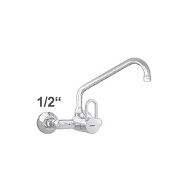 Wall mounted battery profi 1/2" outreach 250 mm | short ring lever C-spout angled product photo