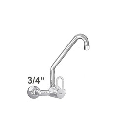 Wall mounted battery profi 3/4" outreach 250 mm | short ring lever C-spout angled product photo