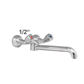 Wall mounted battery 1/2" outreach 300 mm swivel spout below product photo