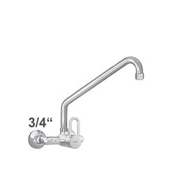 Wall mounted battery profi 3/4" outreach 350 mm | short ring lever C-spout angled product photo