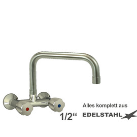 Wall mounted battery CLASSIC 1/2" outreach 250 mm C-spout straight product photo