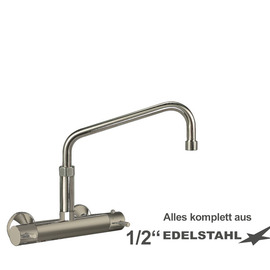 Wall mounted battery ETHERM 1/2" outreach 250 mm raised C-spout slanted product photo