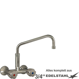 Wall mounted battery CLASSIC 3/4" outreach 250 mm raised C-spout slanted product photo