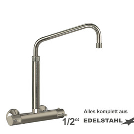 Wall mounted battery ETHERM 1/2" outreach 250 mm high C-spout slanted product photo