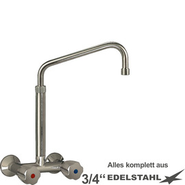 Wall mounted battery CLASSIC 3/4" outreach 250 mm high C-spout slanted product photo