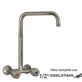Wall mounted battery classiq 1/2" outreach 250 mm high C-spout straight product photo