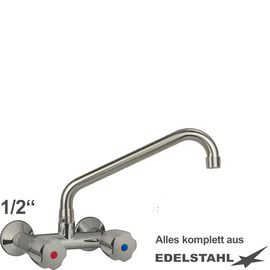 Wall mounted battery CLASSIC 1/2" outreach 300 mm C-spout angled product photo