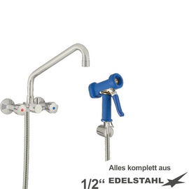 multi-purpose cleaning kit vaxia two-handle mixer tap wall-mounted | hose length 800 mm product photo