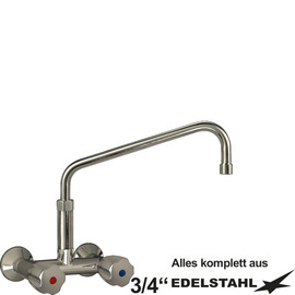 Wall mounted battery CLASSIC 3/4" outreach 450 mm raised C-spout slanted product photo