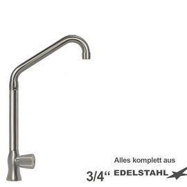 pillar valve clarix 3/4" outreach 250 mm | 3-edge metal handle raised C-spout slanted product photo