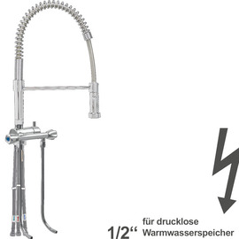 bar faucet fresh 1/2" | for non-pressurized hot water storage tanks H 500 mm | lever mixer tap outreach 250 mm product photo