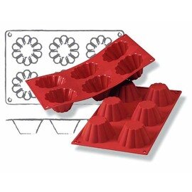 baking mould GN 1/3  • brioche | 6-cavity | mould size Ø 79 x 37 mm  L 300 mm  B 175 mm product photo