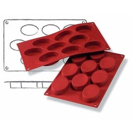 baking mould baker's standard  • oval | 9-cavity | mould size 70 x 50 x H 20 mm  L 300 mm  B 175 mm product photo
