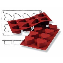 baking mould GN 1/3  • heart | 8-cavity | mould size Ø 60 x 35 mm  L 300 mm  B 175 mm product photo