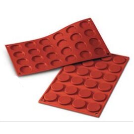 silicone baking mould GN 1/3  • Mini Florentin | 34-cavity | mould size Ø 35 x H 5 mm  L 300 mm  B 175 mm product photo