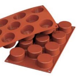 silicone baking mould GN 1/3  • cylinder | 11-cavity | mould size Ø 50 x H 27 mm  L 300 mm  B 175 mm product photo