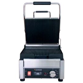 contact grill small | 230 volts | cast iron • grooved • grooved product photo