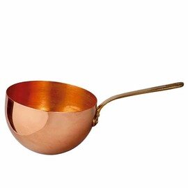 zabaglione bowl 1.8 ltr copper 1 - 2 mm  Ø 160 mm  H 120 mm  | long brass handle product photo