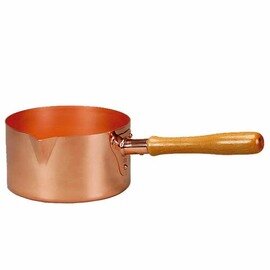 sugar pot 1.8 ltr copper wood (handle) 1 - 2 mm  Ø 160 mm  H 90 mm  | wooden handle product photo