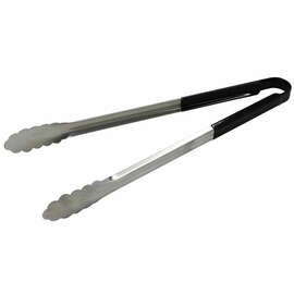 all purpose tongs stainless steel black plastic handle  L 400 mm product photo