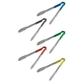 all purpose tongs stainless steel red plastic handle L 300 mm product photo