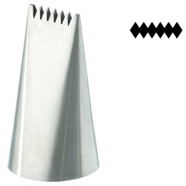 piping tip open stars piping tip opening 3.75 x 18 mm stainless steel  H 51.5 mm product photo