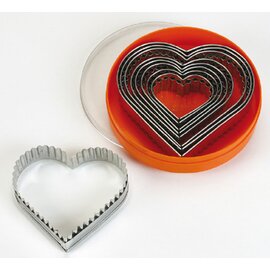 set of cookie cutters 9-part  • heart  | stainless steel  | serrated edge  H 30 mm product photo