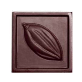chocolate mould  • square | cocoa fruit | 21-cavity | mould size 34 x 34 x H 5 mm  L 275 mm  B 135 mm product photo